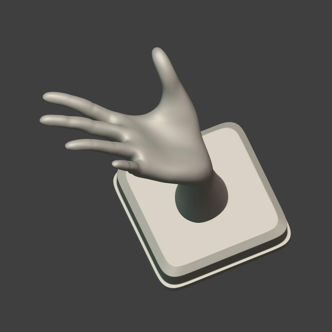 Hand Figurine 3D Model – Low Poly Sculpture for 3D Printing, FBX - View 6
