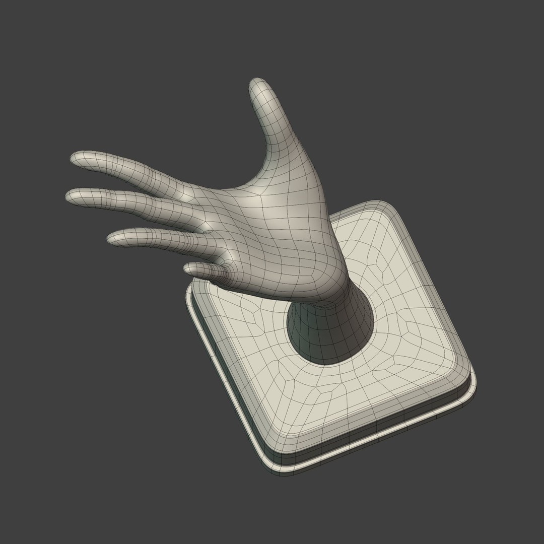 Hand Figurine 3D Model – Low Poly Sculpture for 3D Printing, FBX - View 7