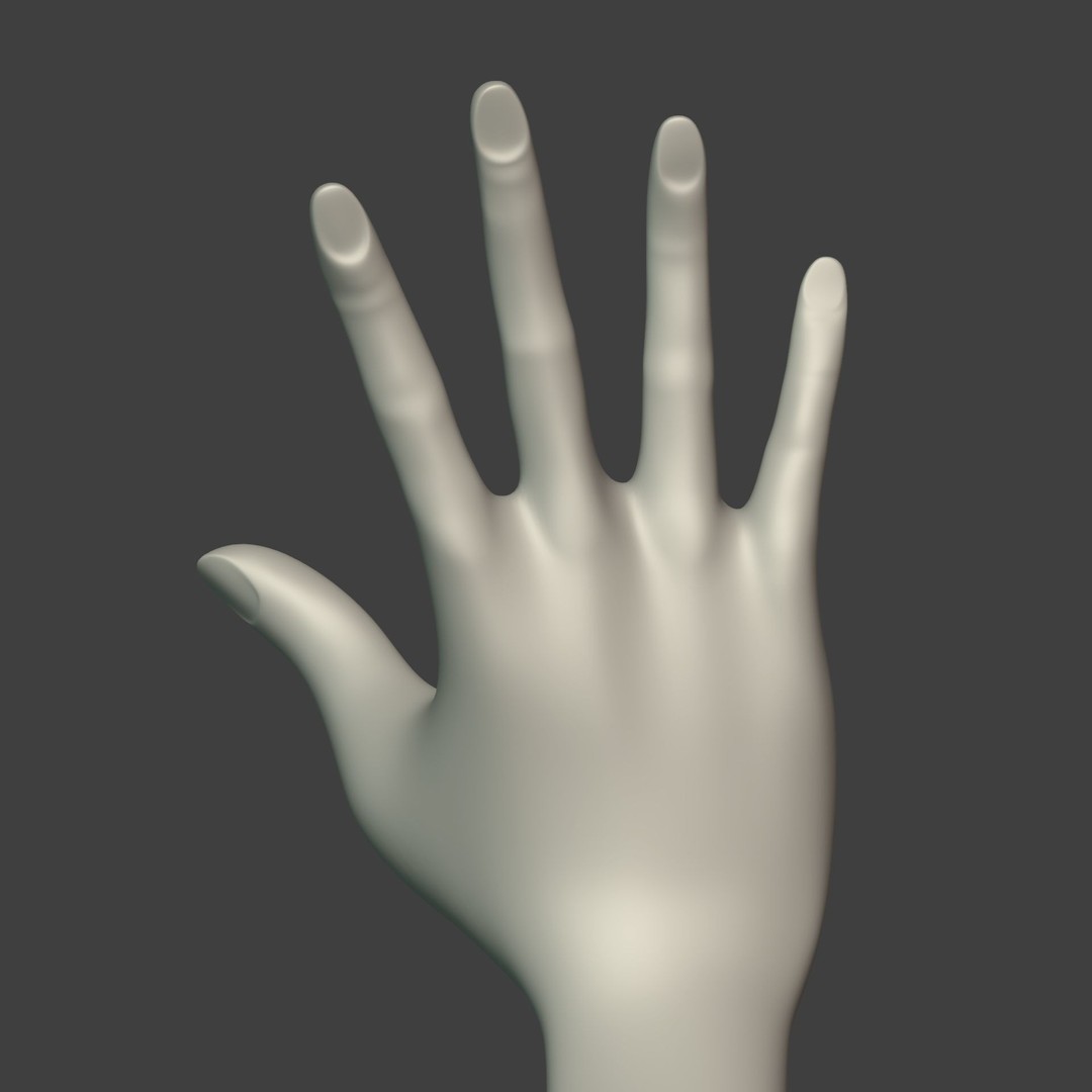 Hand Figurine 3D Model – Low Poly Sculpture for 3D Printing, FBX - View 8
