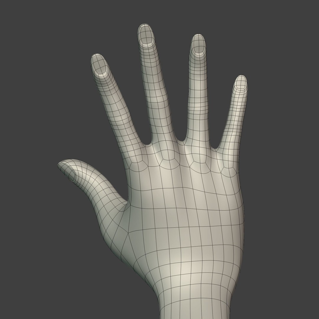 Hand Figurine 3D Model – Low Poly Sculpture for 3D Printing, FBX - View 9