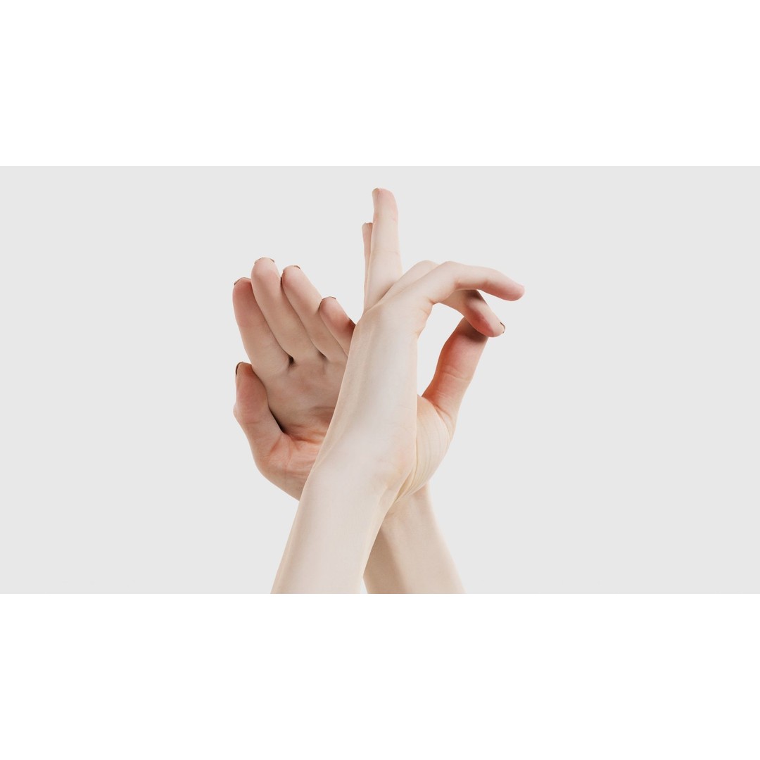 Duo Hands 3D Model – Low Poly Gesture Asset, PBR Textures, FBX