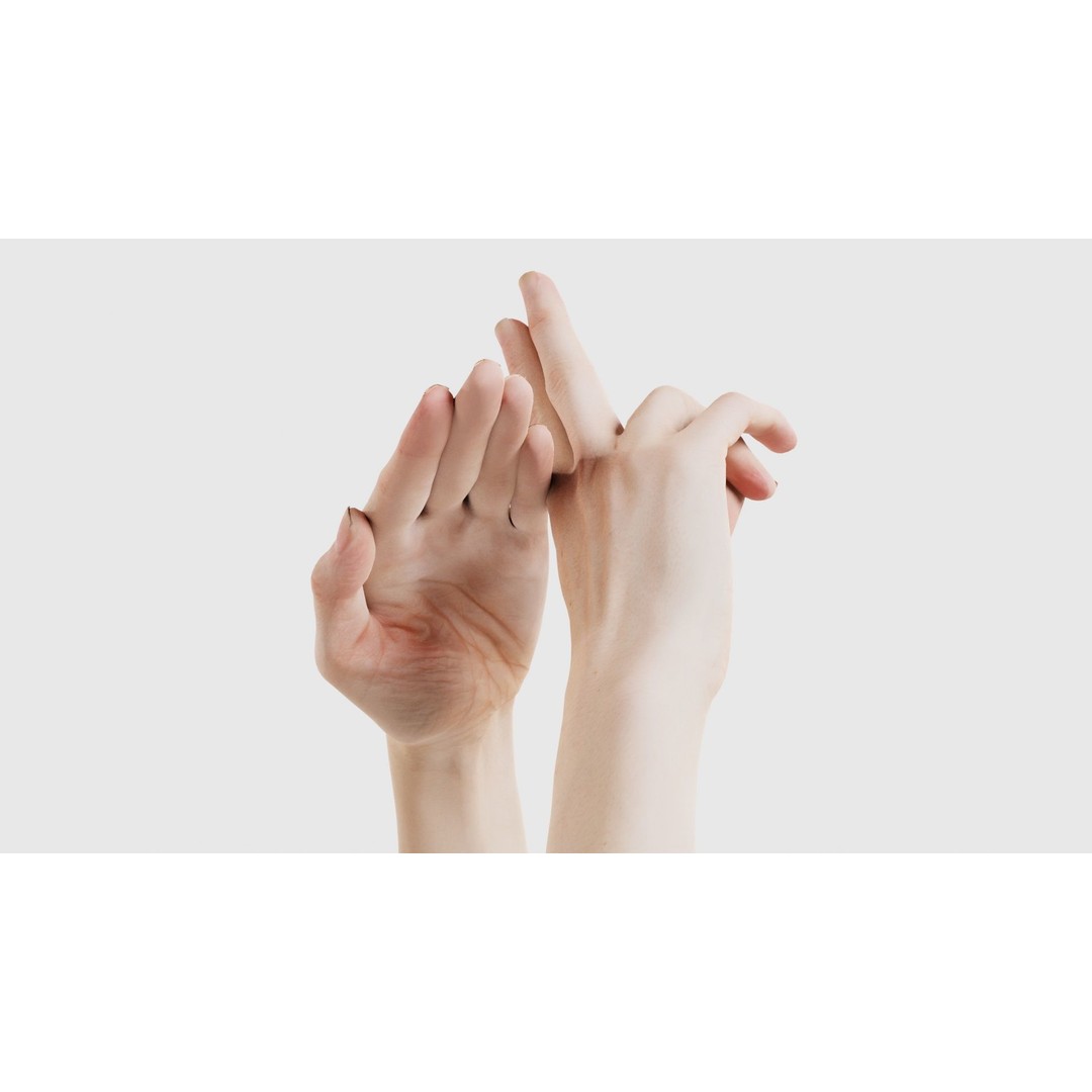 Duo Hands 3D Model – Low Poly Gesture Asset, PBR Textures, FBX - View 17