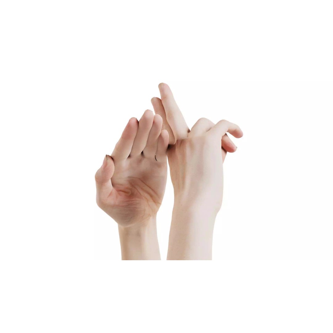 Duo Hands 3D Model – Low Poly Gesture Asset, PBR Textures, FBX - View 2