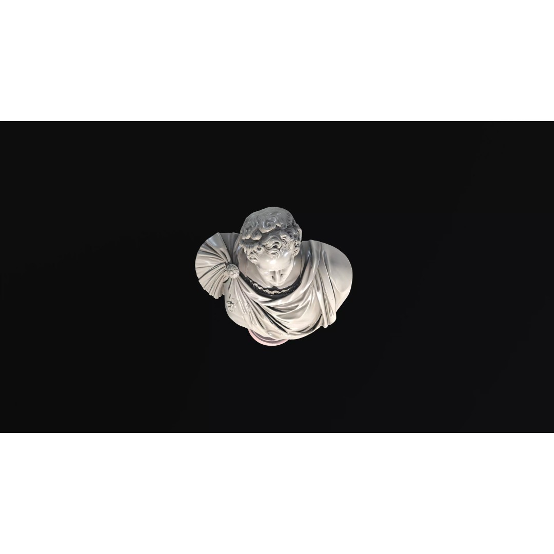 Imperial Roman Bust 3D Model – High Detail Sculpture, OBJ Format