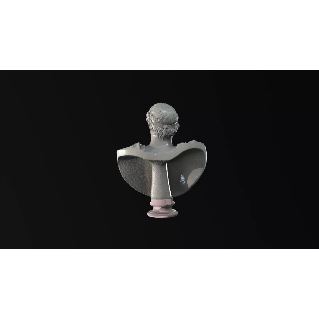 Imperial Roman Bust 3D Model – High Detail Sculpture, OBJ Format - View 5