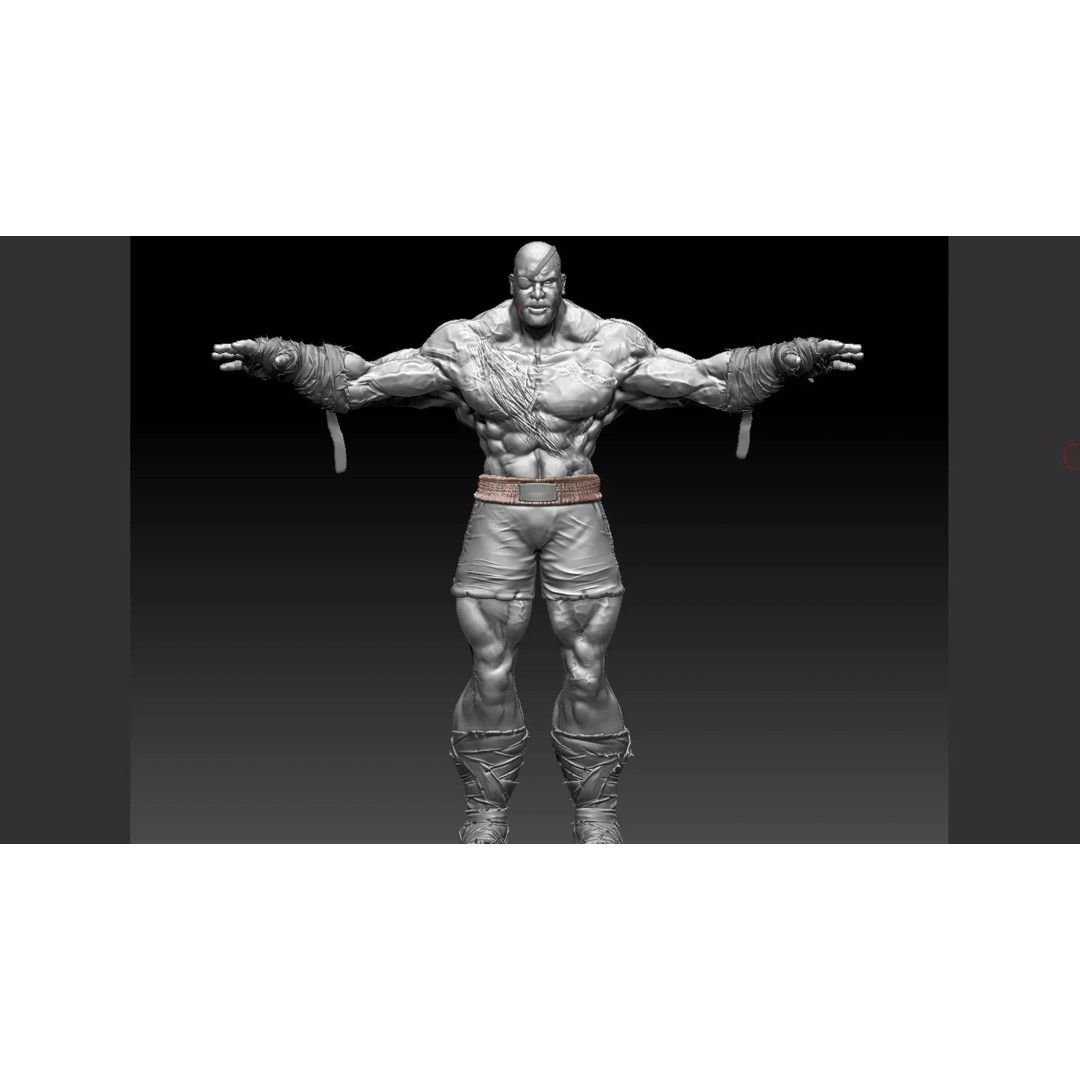 Sagat 3D Model – High-Resolution Character Sculpt, Zbrush - View 2