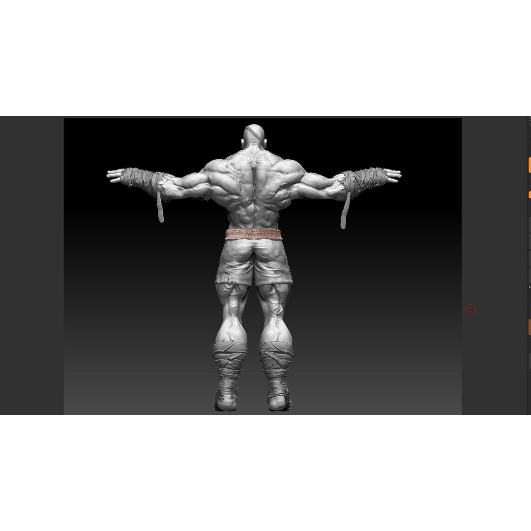 Sagat 3D Model – High-Resolution Character Sculpt, Zbrush - View 3