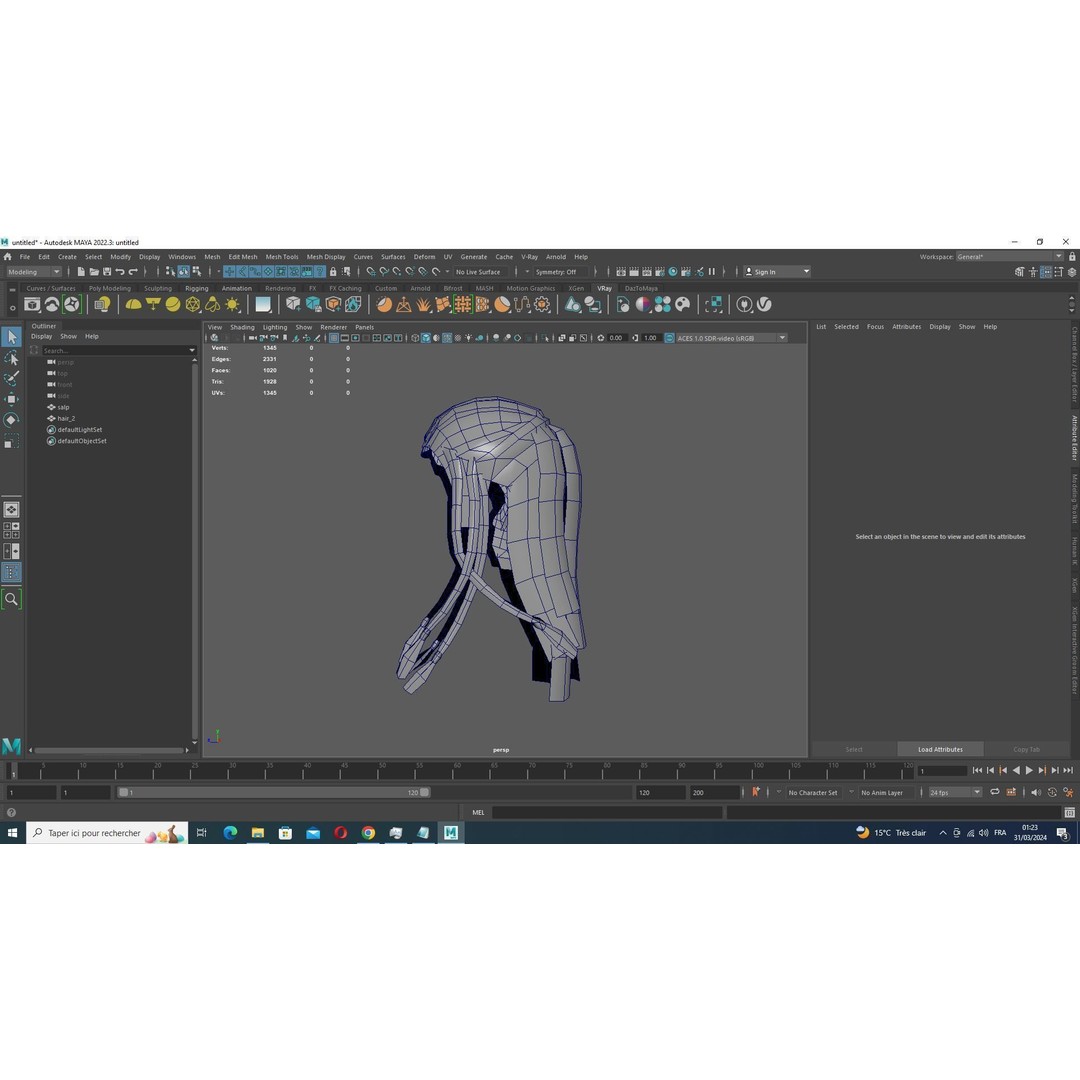Female Dreadlocks Hair 3D Model – Low Poly Realistic Hair, FBX - View 14