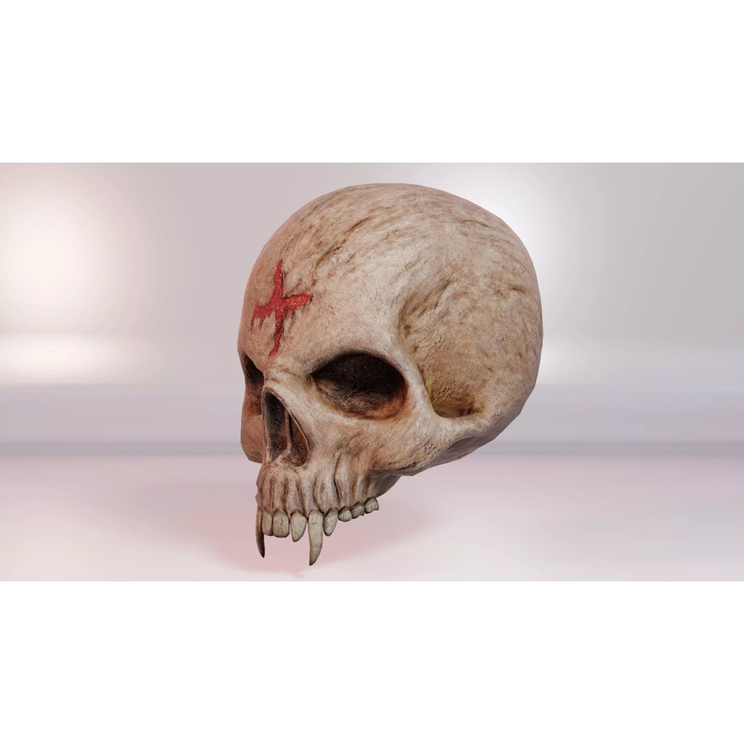 Demon Skull 3D Model – Low Poly PBR Character Asset, FBX - View 2
