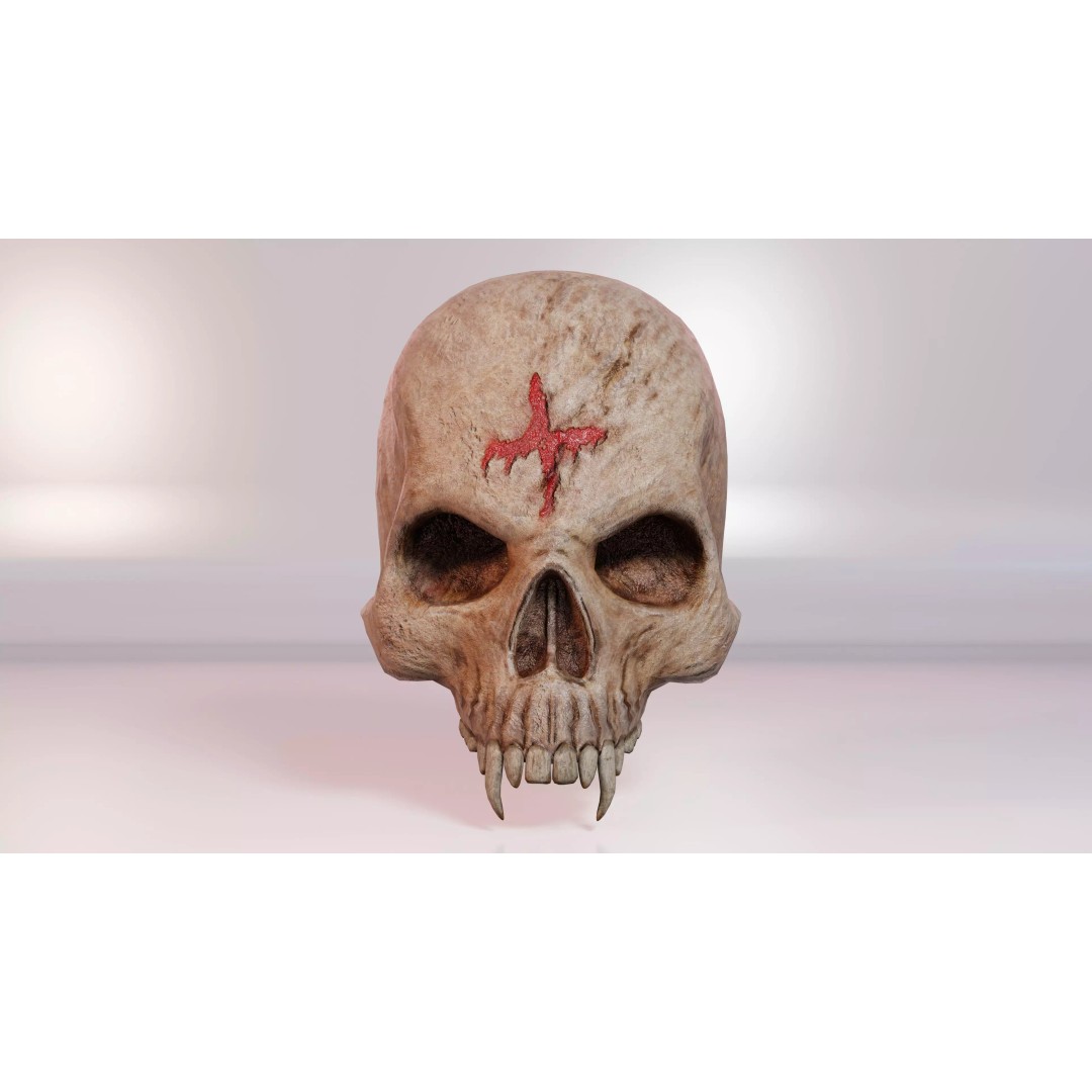 Demon Skull 3D Model – Low Poly PBR Character Asset, FBX - View 3