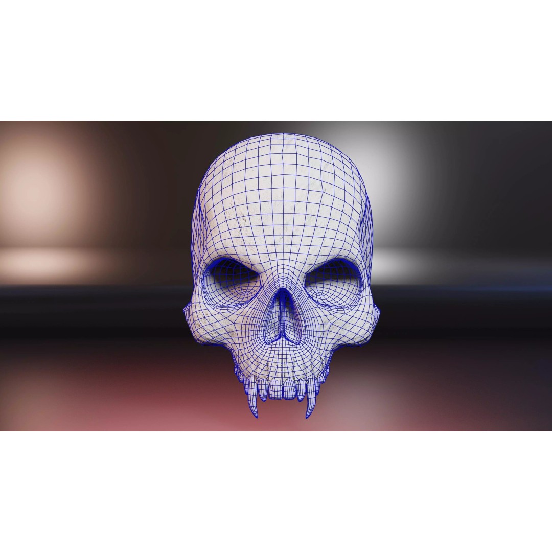 Demon Skull 3D Model – Low Poly PBR Character Asset, FBX - View 5