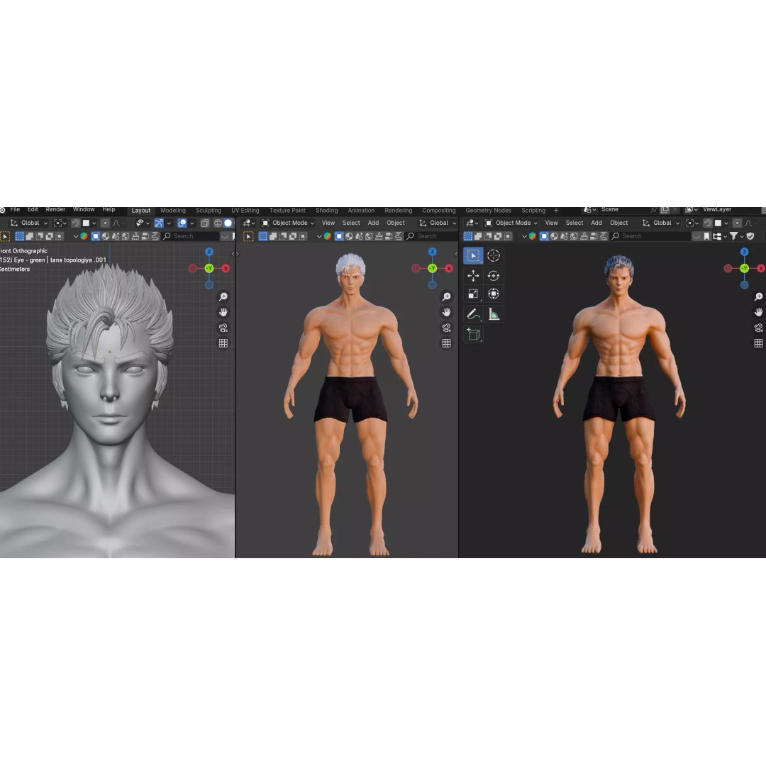 Muscular Man 3D Model – High Poly Character with PBR Textures, FBX/OBJ
