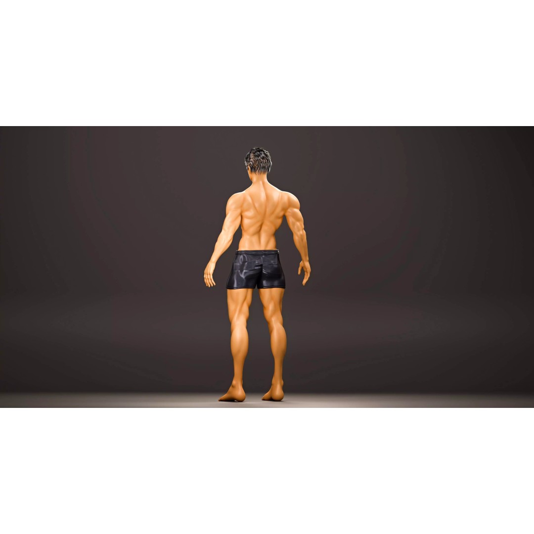 Muscular Man 3D Model – High Poly Character with PBR Textures, FBX/OBJ - View 7