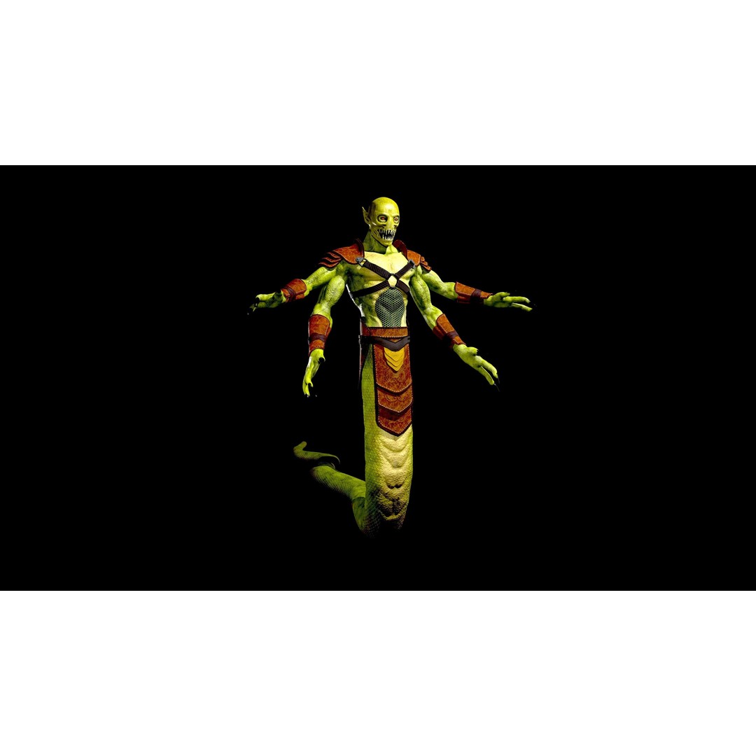 Naagraj Creature 3D Model – Low Poly Character for Animation, FBX - View 3