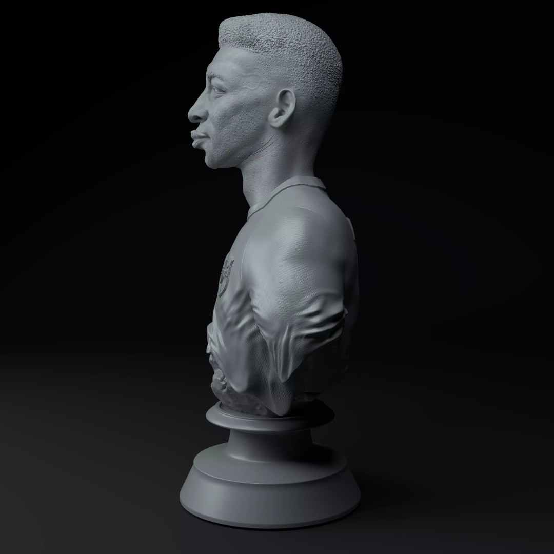 Pelé Premium Bust 3D Model – Detailed Collectible Sculpture, STL - View 4