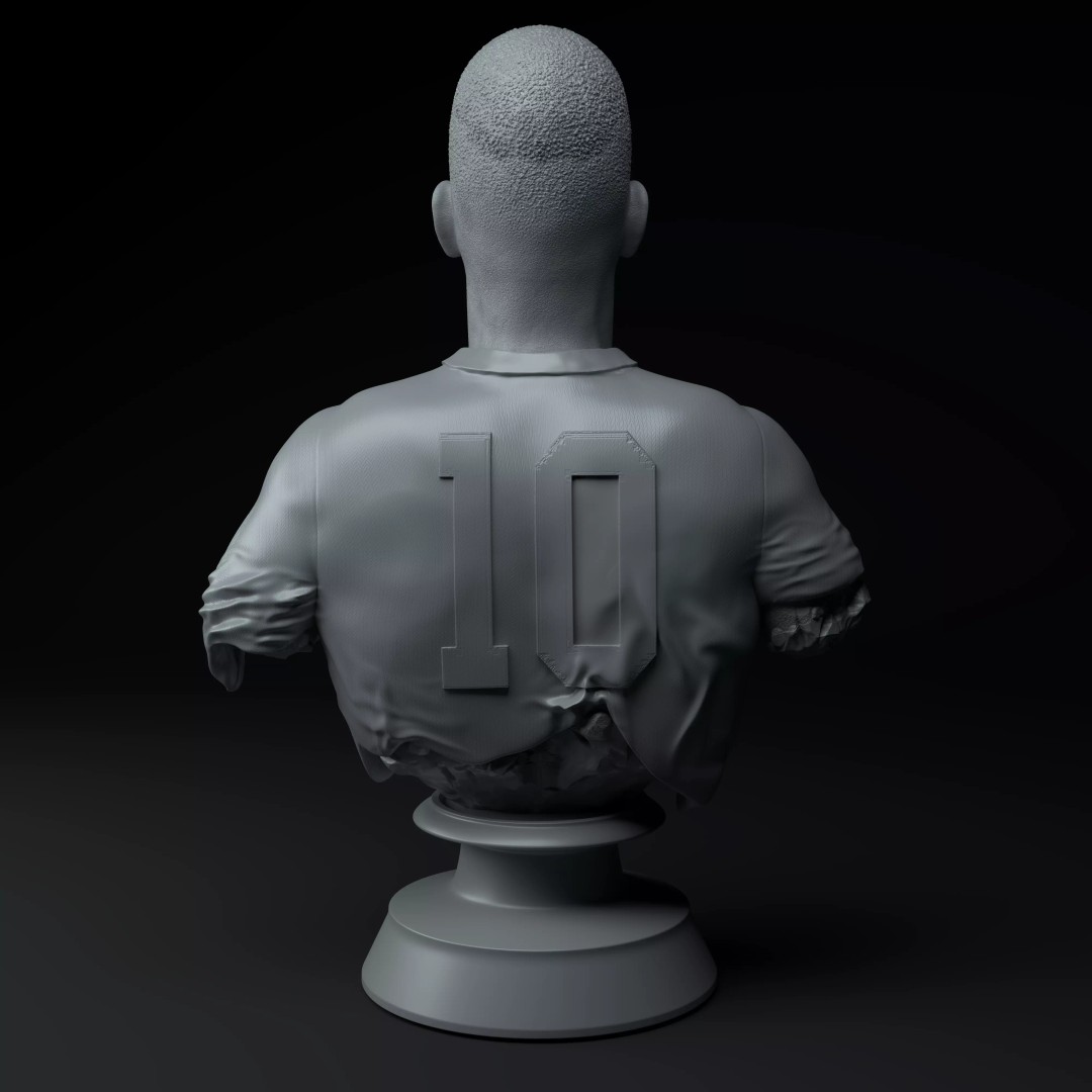 Pelé Premium Bust 3D Model – Detailed Collectible Sculpture, STL - View 6