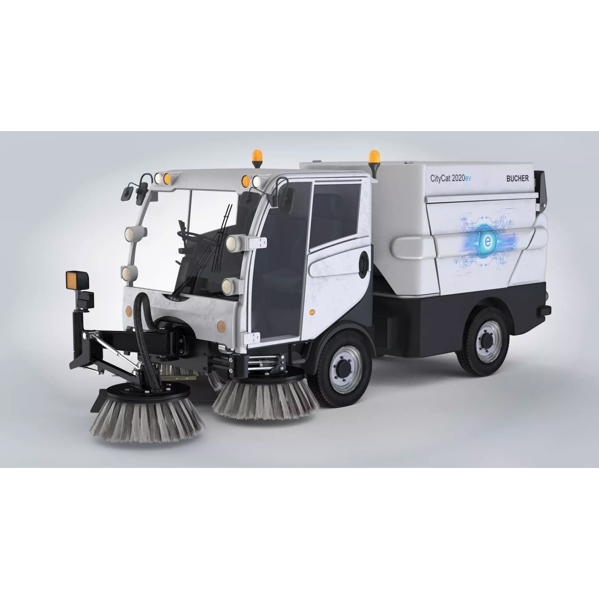 CityCat Sweeper - Low-Poly Game-Ready 3D Model - View 2