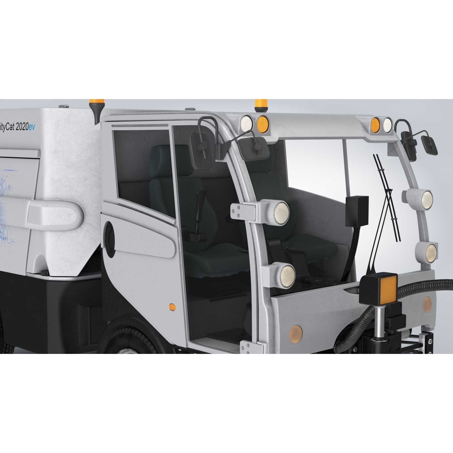 CityCat Sweeper - Low-Poly Game-Ready 3D Model - View 3