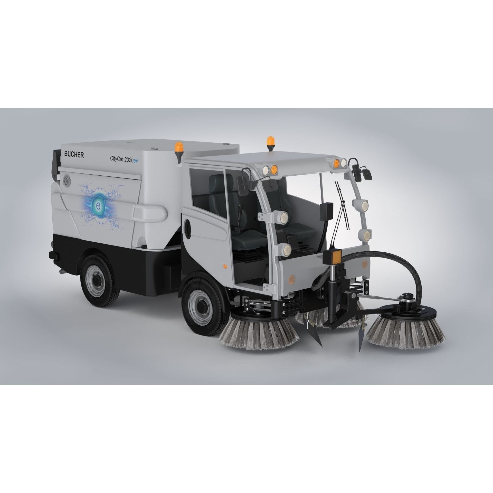 CityCat Sweeper - Low-Poly Game-Ready 3D Model - View 4