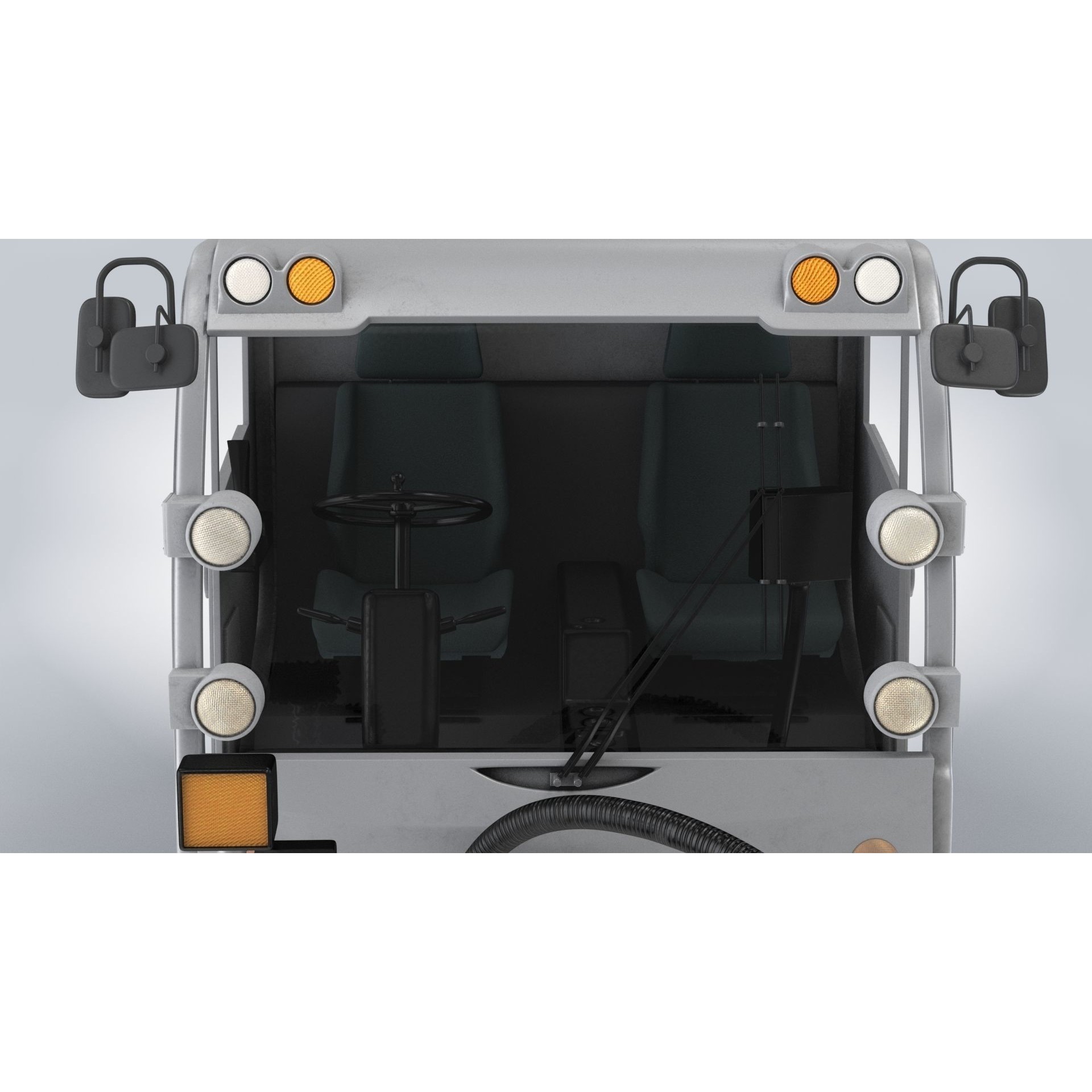 CityCat Sweeper - Low-Poly Game-Ready 3D Model - View 7