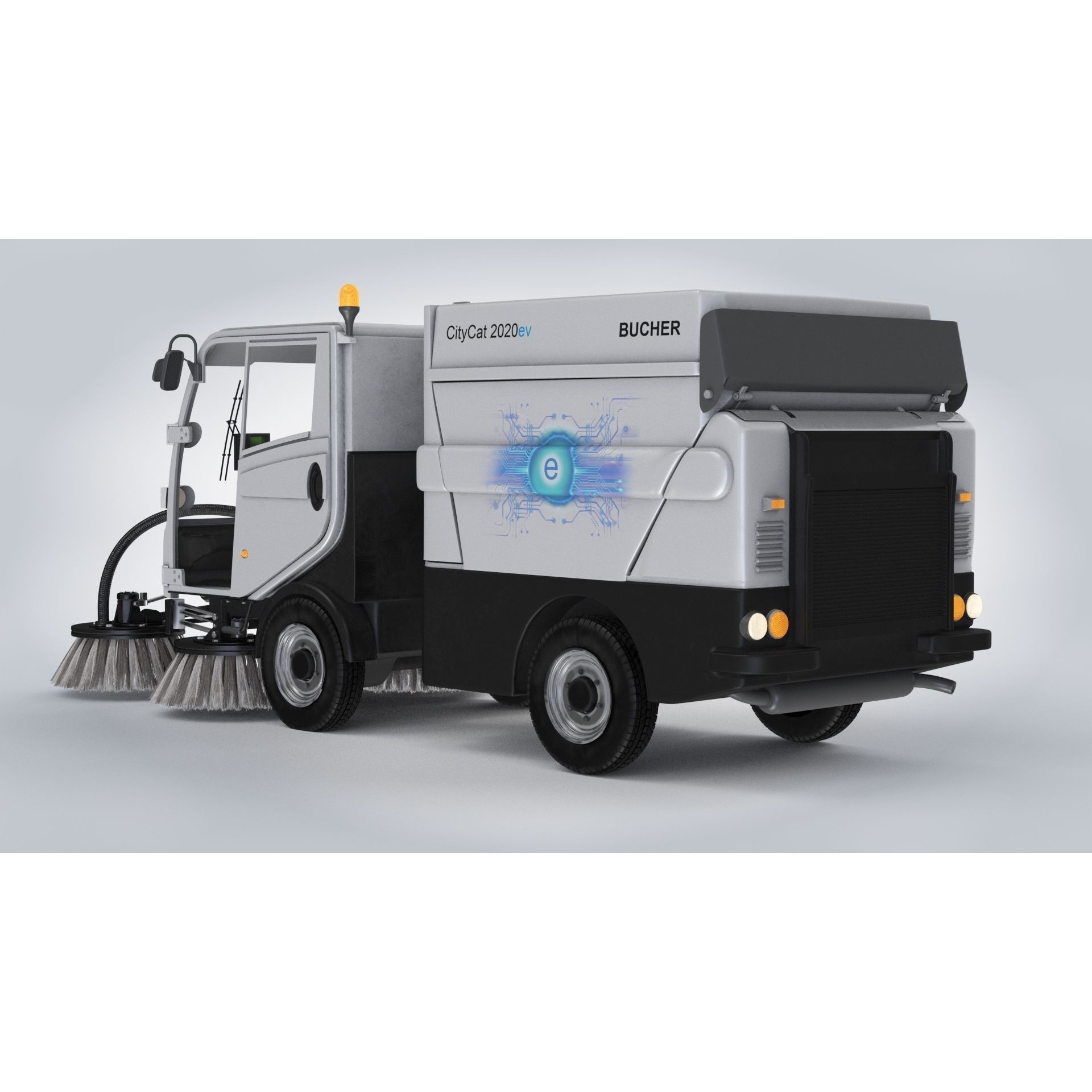 CityCat Sweeper - Low-Poly Game-Ready 3D Model - View 8