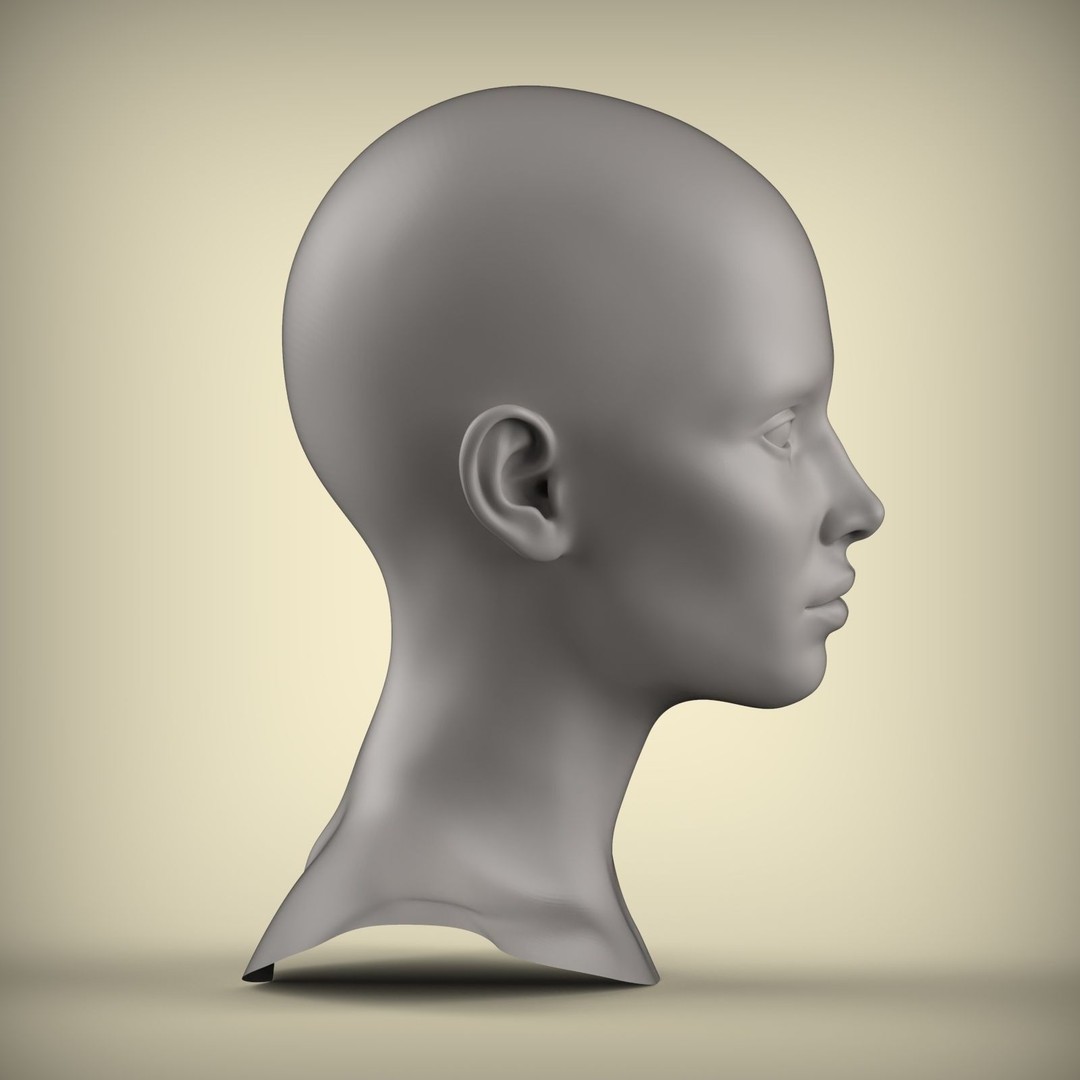 Female Character 3D Model – High Poly Portrait Doll, STL - View 6