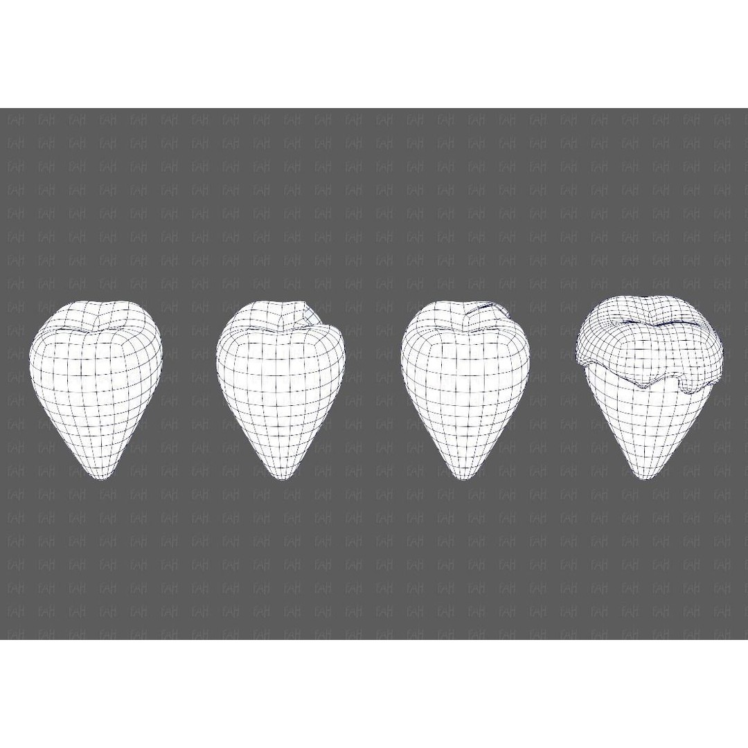 Teeth Cartoon 3D Model – Low Poly Game Asset, FBX, PBR Textures - View 13
