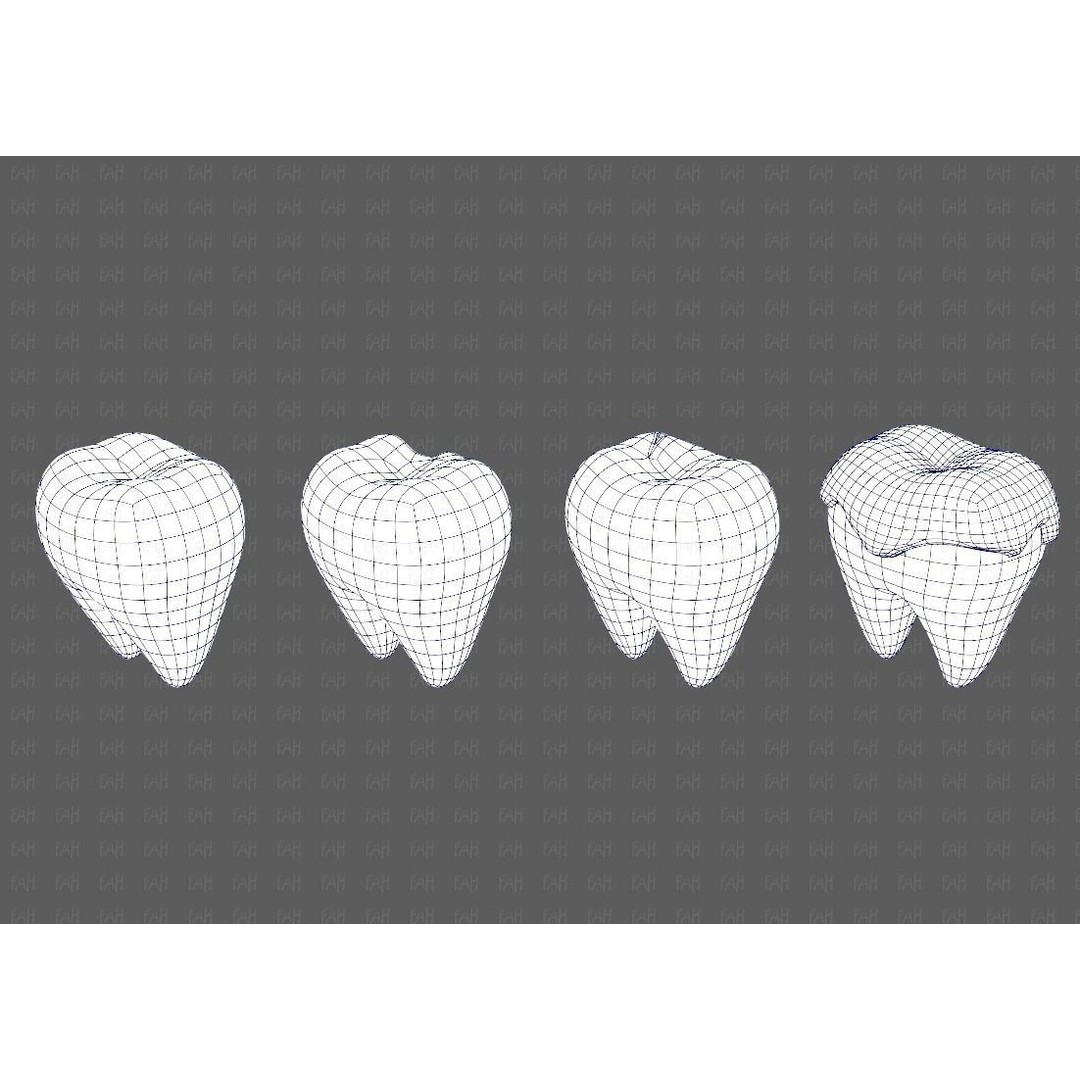 Teeth Cartoon 3D Model – Low Poly Game Asset, FBX, PBR Textures - View 14