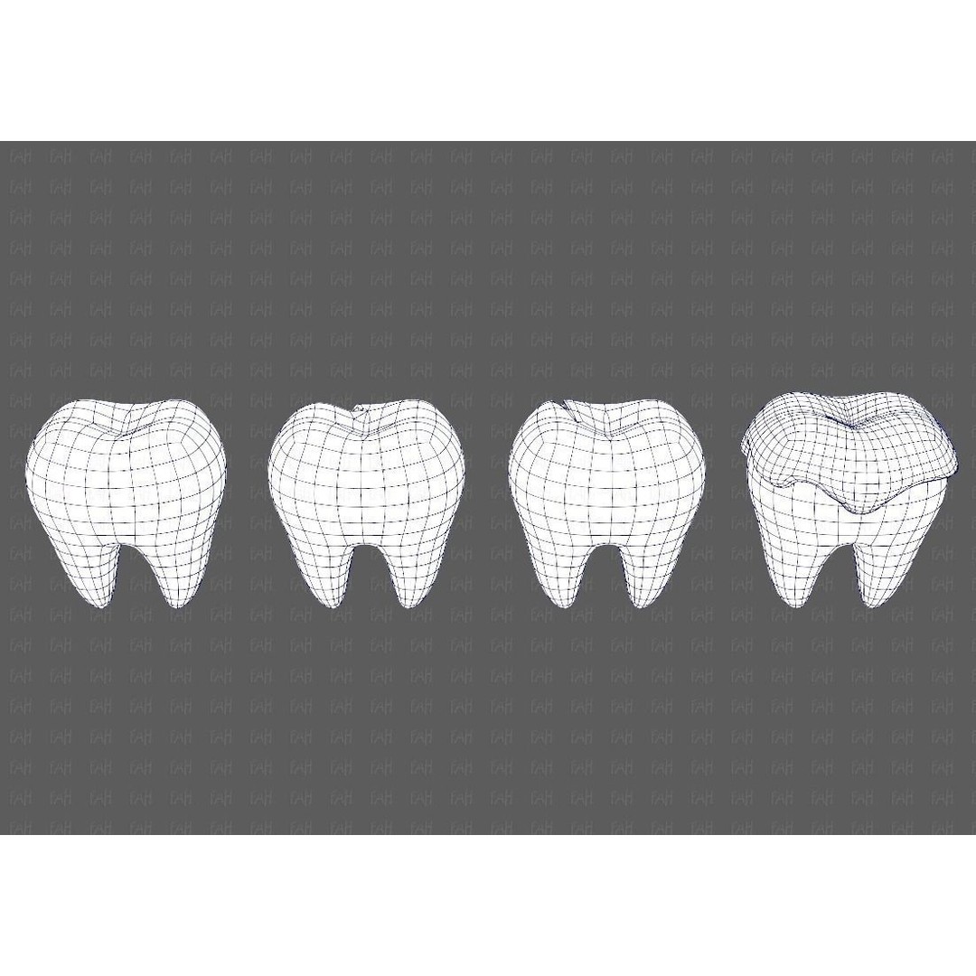 Teeth Cartoon 3D Model – Low Poly Game Asset, FBX, PBR Textures - View 15