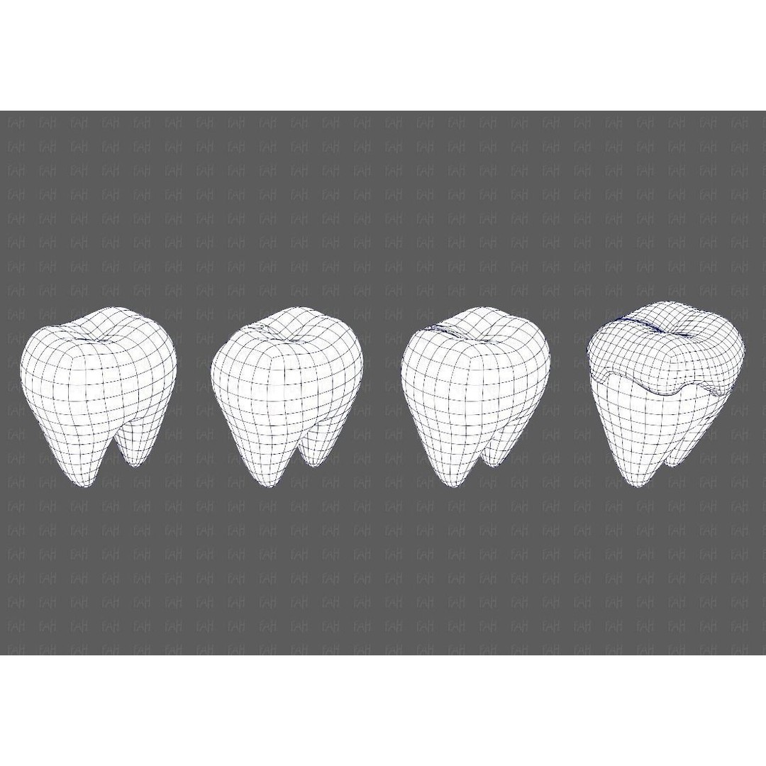 Teeth Cartoon 3D Model – Low Poly Game Asset, FBX, PBR Textures - View 16