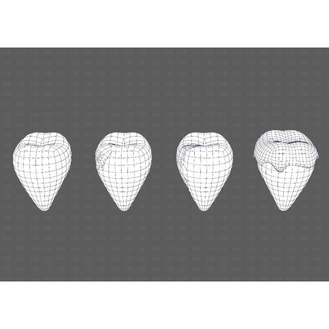Teeth Cartoon 3D Model – Low Poly Game Asset, FBX, PBR Textures - View 17