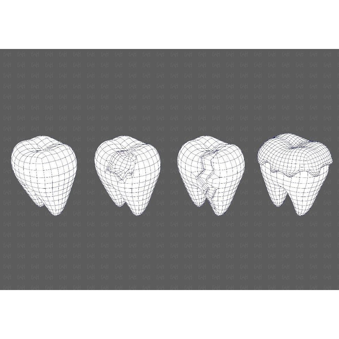 Teeth Cartoon 3D Model – Low Poly Game Asset, FBX, PBR Textures - View 18