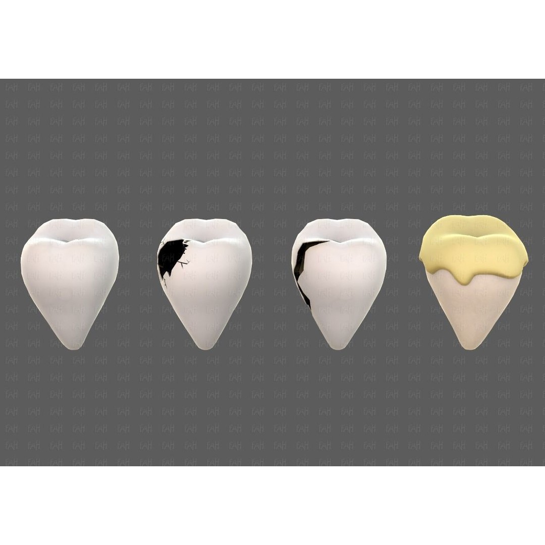 Teeth Cartoon 3D Model – Low Poly Game Asset, FBX, PBR Textures - View 25