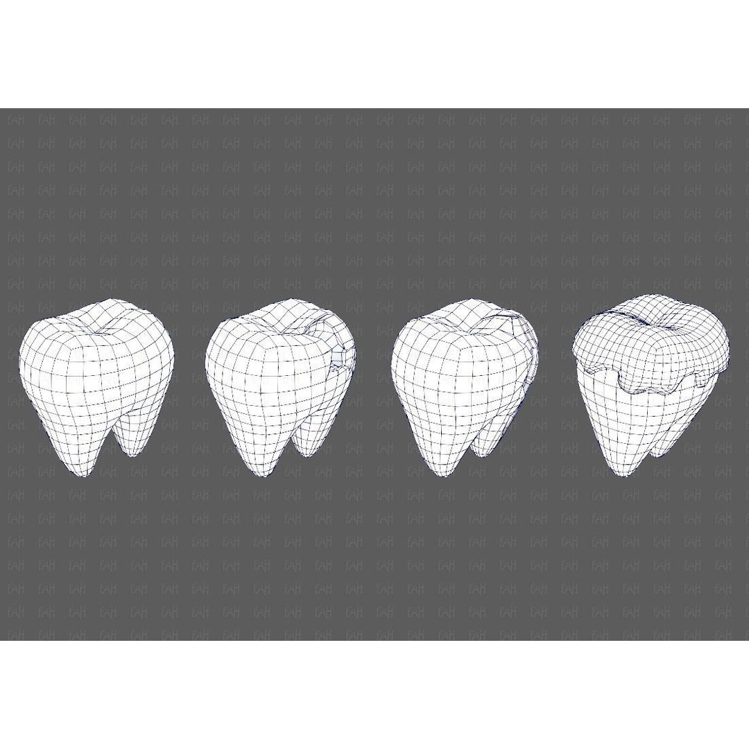 Teeth Cartoon 3D Model – Low Poly Game Asset, FBX, PBR Textures - View 28