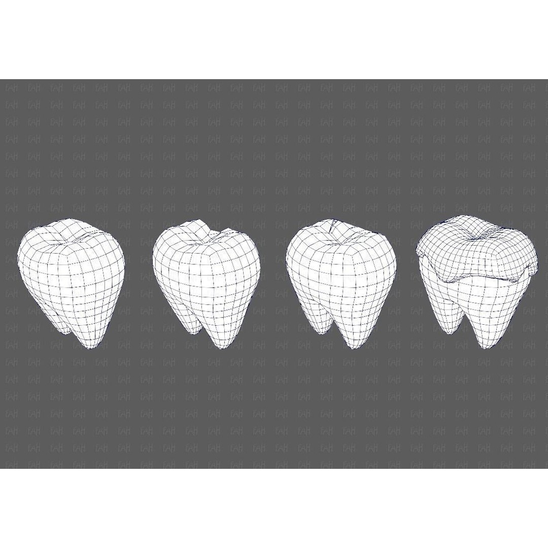 Teeth Cartoon 3D Model – Low Poly Game Asset, FBX, PBR Textures - View 30