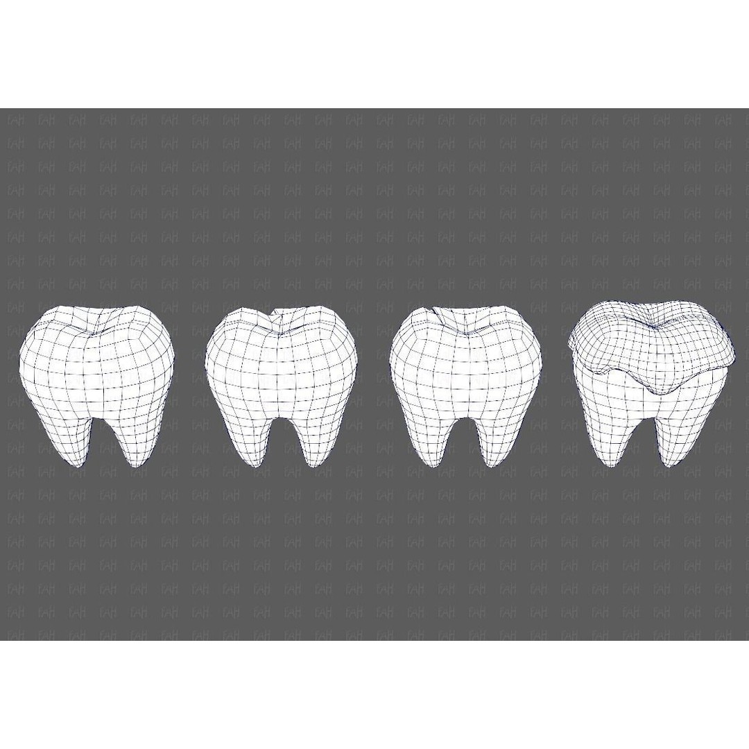 Teeth Cartoon 3D Model – Low Poly Game Asset, FBX, PBR Textures - View 31
