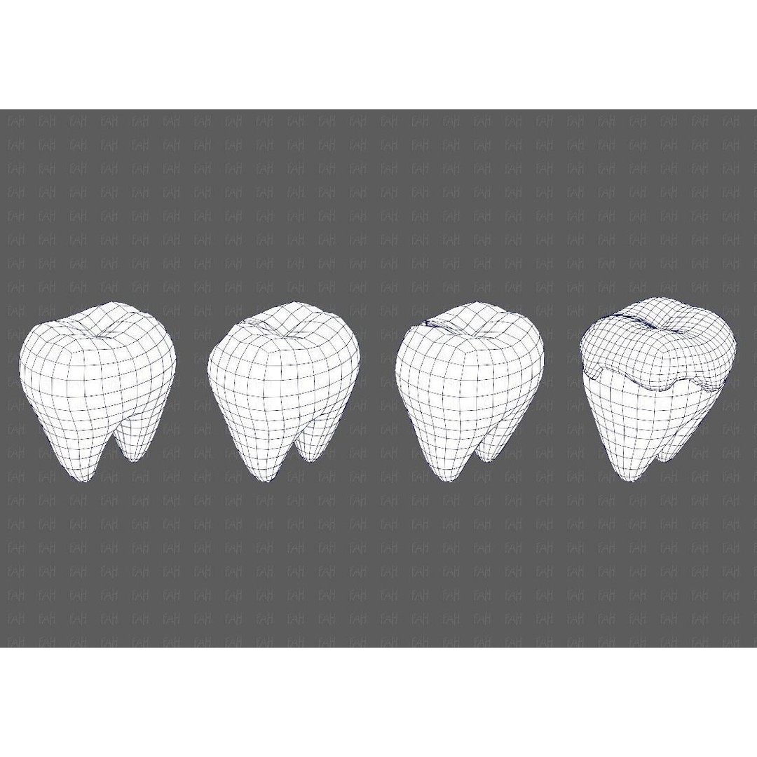 Teeth Cartoon 3D Model – Low Poly Game Asset, FBX, PBR Textures - View 32