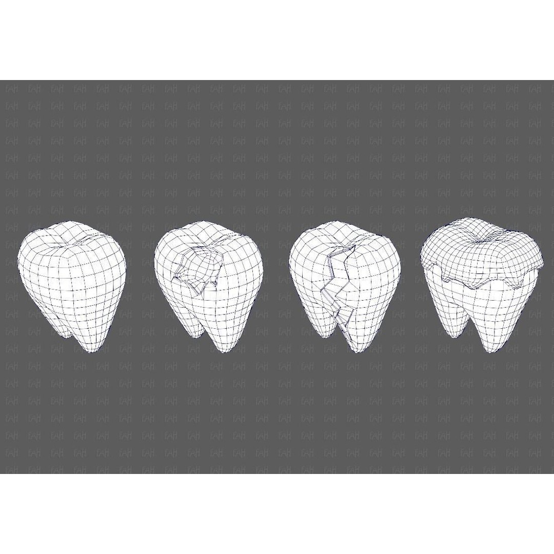 Teeth Cartoon 3D Model – Low Poly Game Asset, FBX, PBR Textures - View 34