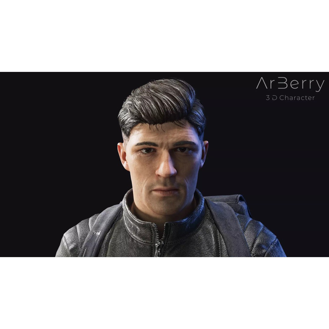 Free Fighter Character 3D Model – Game-Ready PBR Asset, FBX, OBJ