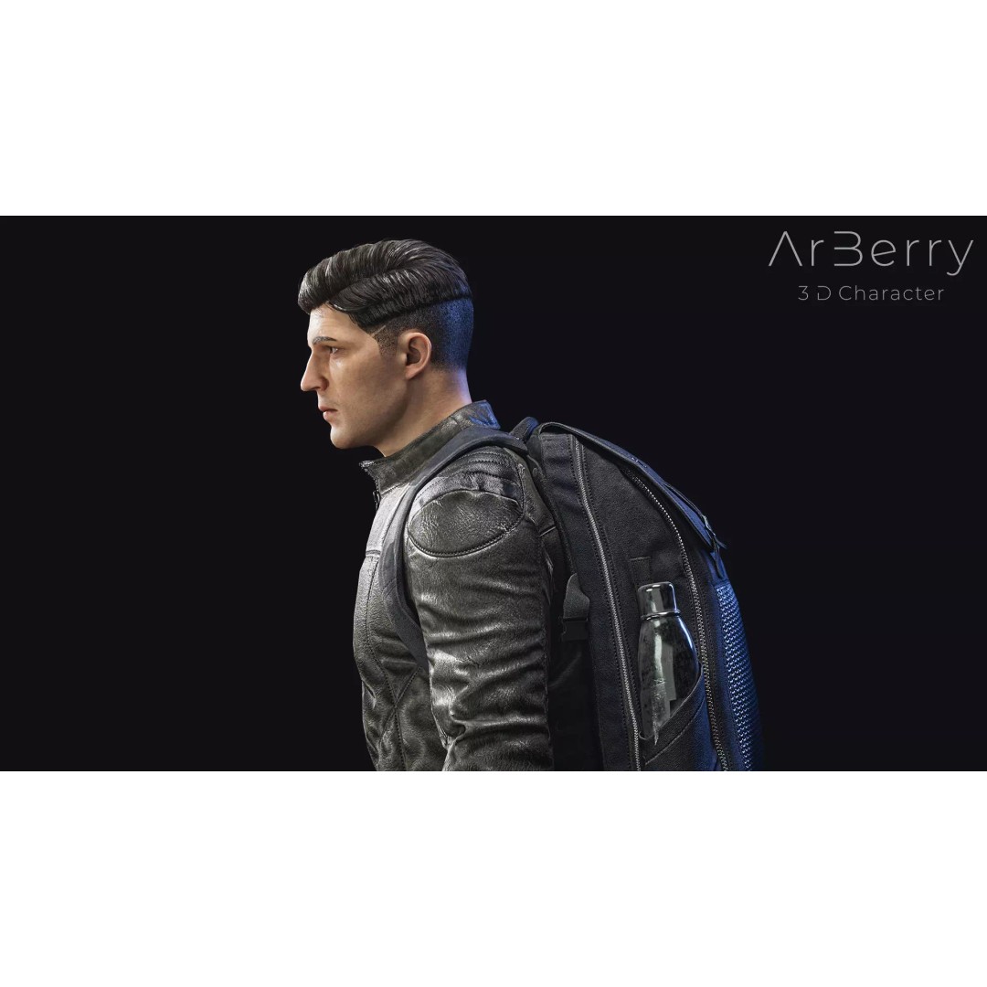 Free Fighter Character 3D Model – Game-Ready PBR Asset, FBX, OBJ - View 5