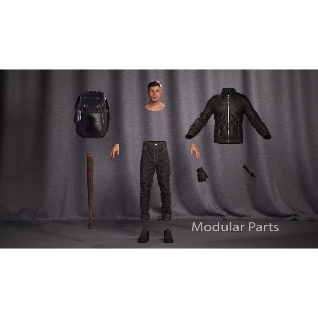 Free Fighter Character 3D Model – Game-Ready PBR Asset, FBX, OBJ - View 7