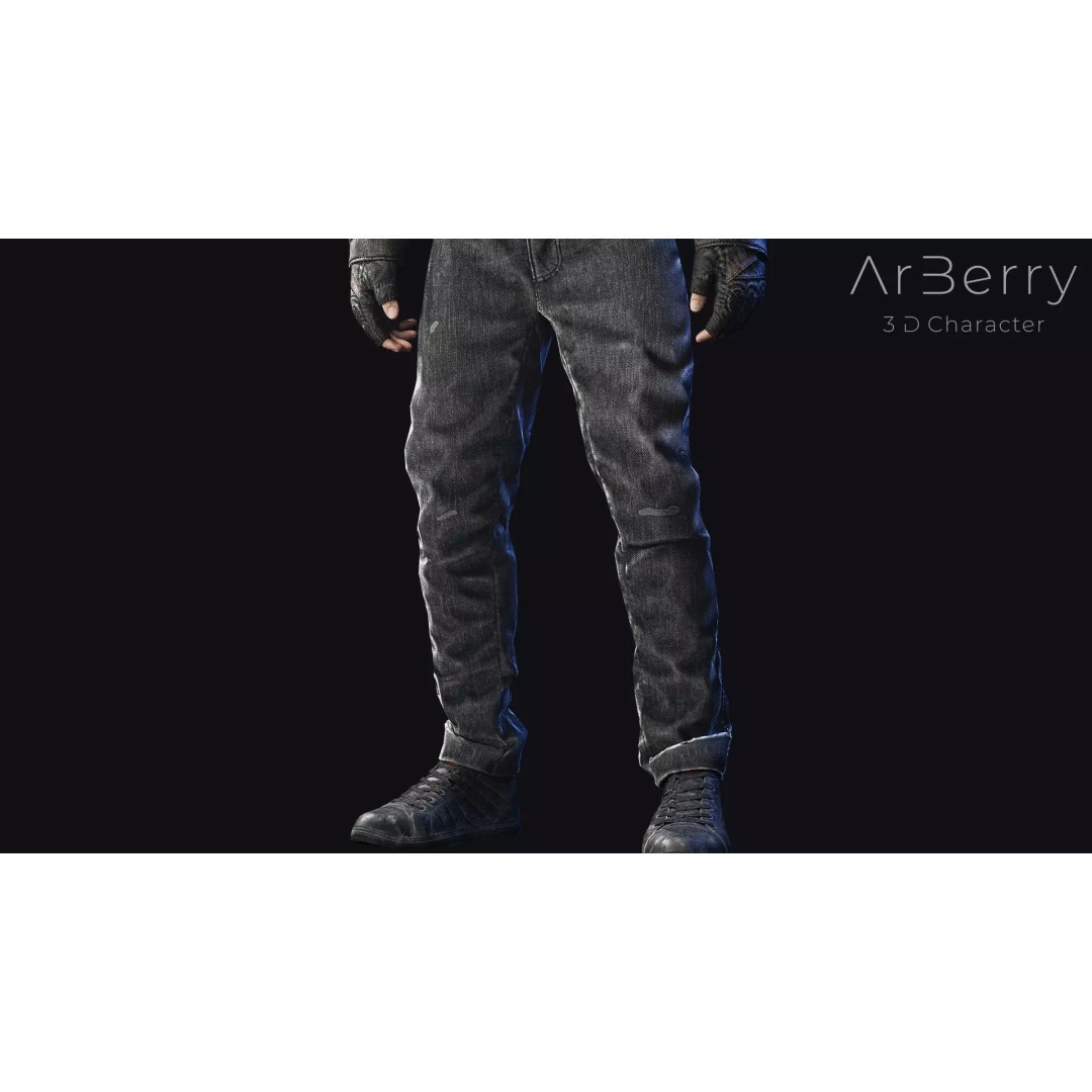 Free Fighter Character 3D Model – Game-Ready PBR Asset, FBX, OBJ - View 8