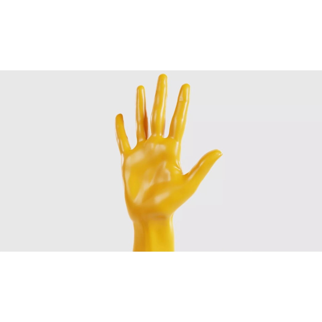 Realistic Hand 3D Model – Low Poly Standard Pose with PBR Textures