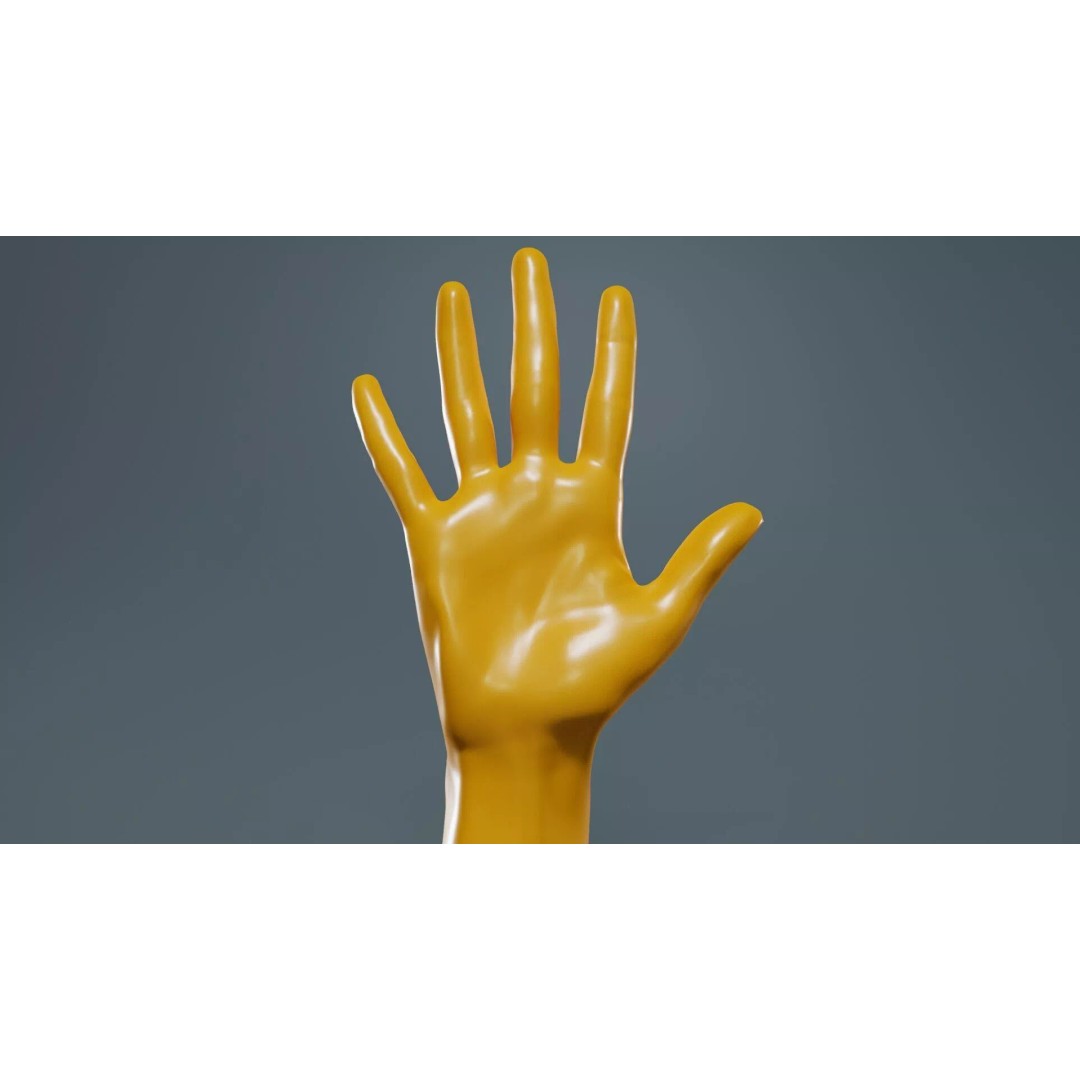 Realistic Hand 3D Model – Low Poly Standard Pose with PBR Textures - View 14