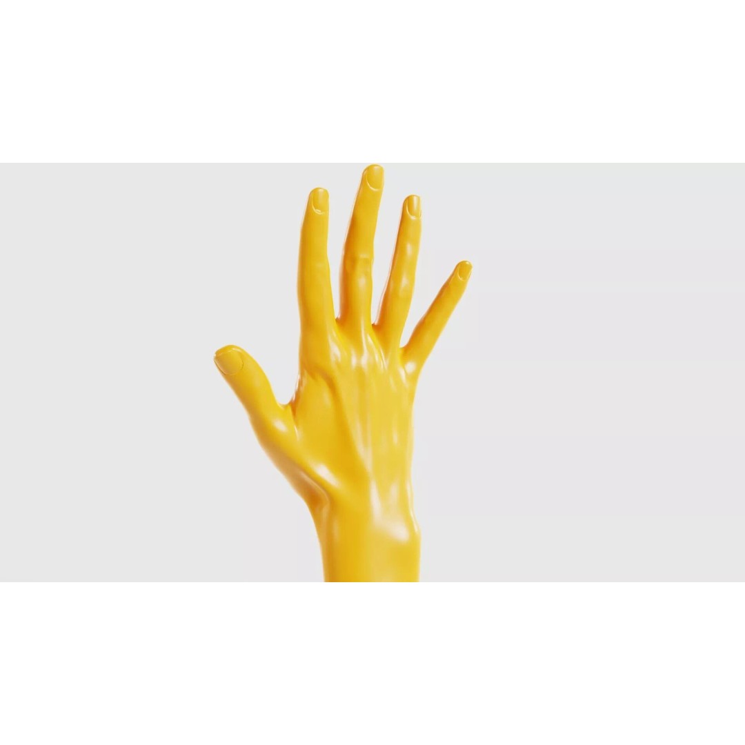 Realistic Hand 3D Model – Low Poly Standard Pose with PBR Textures - View 23