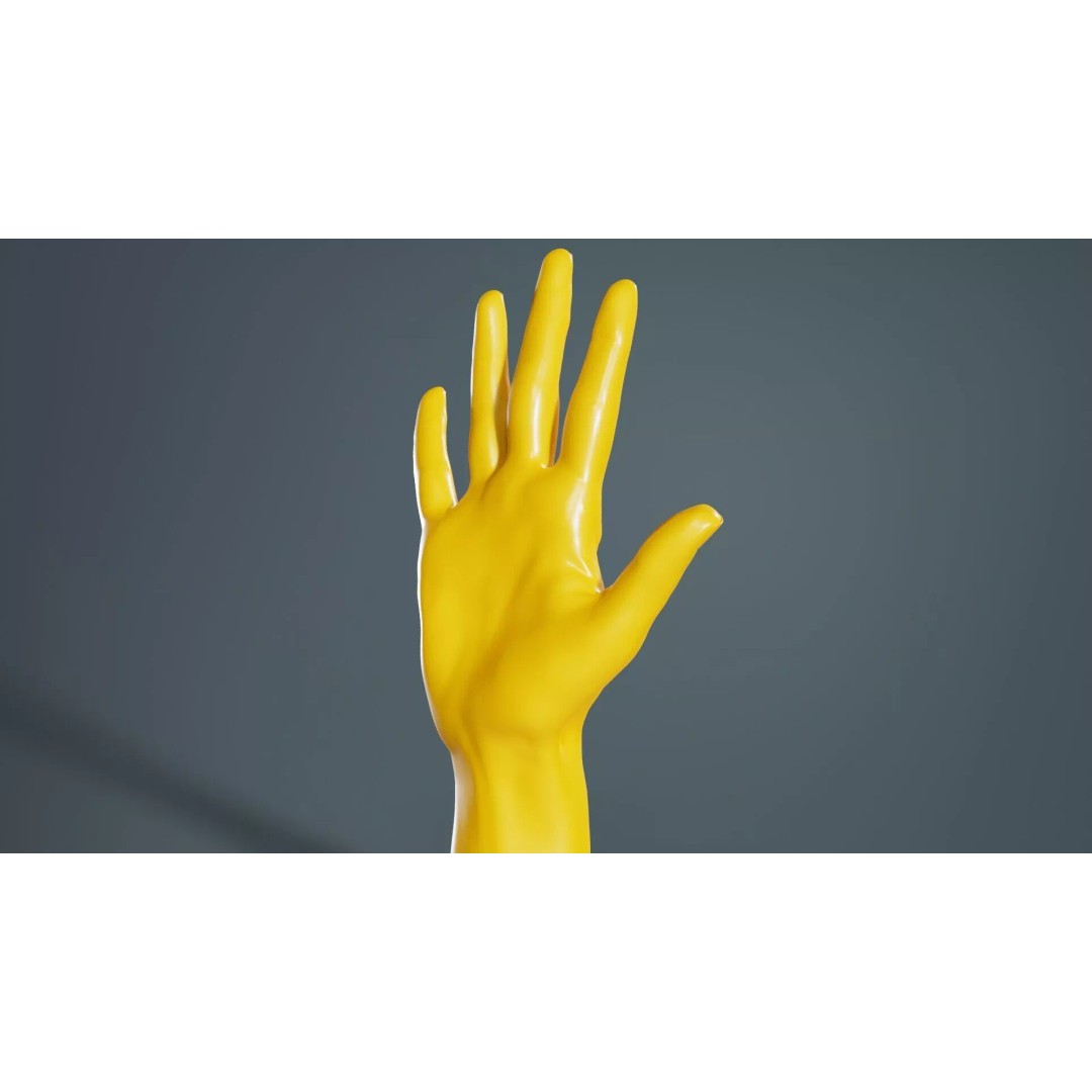 Realistic Hand 3D Model – Low Poly Standard Pose with PBR Textures - View 5