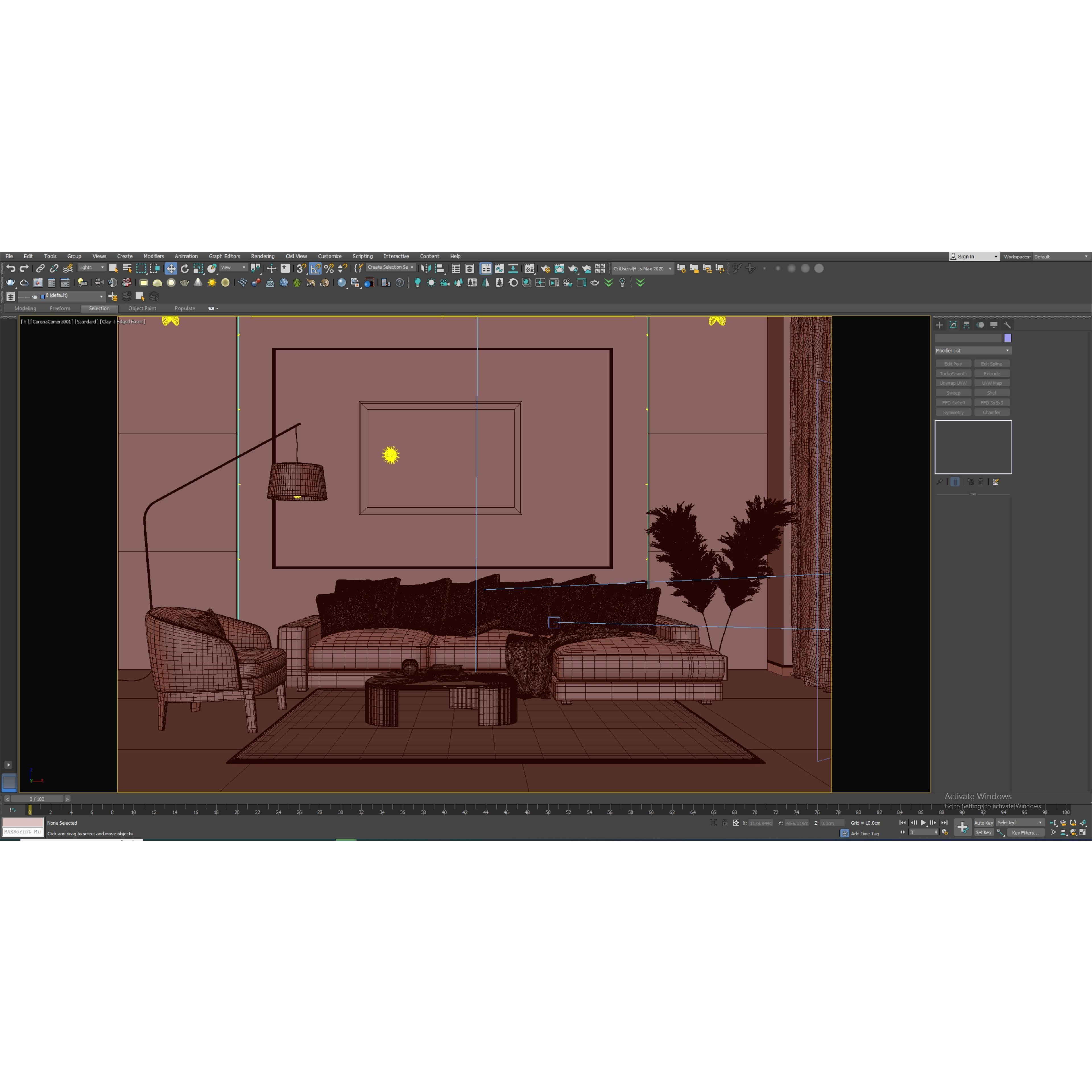 Interior Living Room Scene - Fully Textured 3D Model - View 10