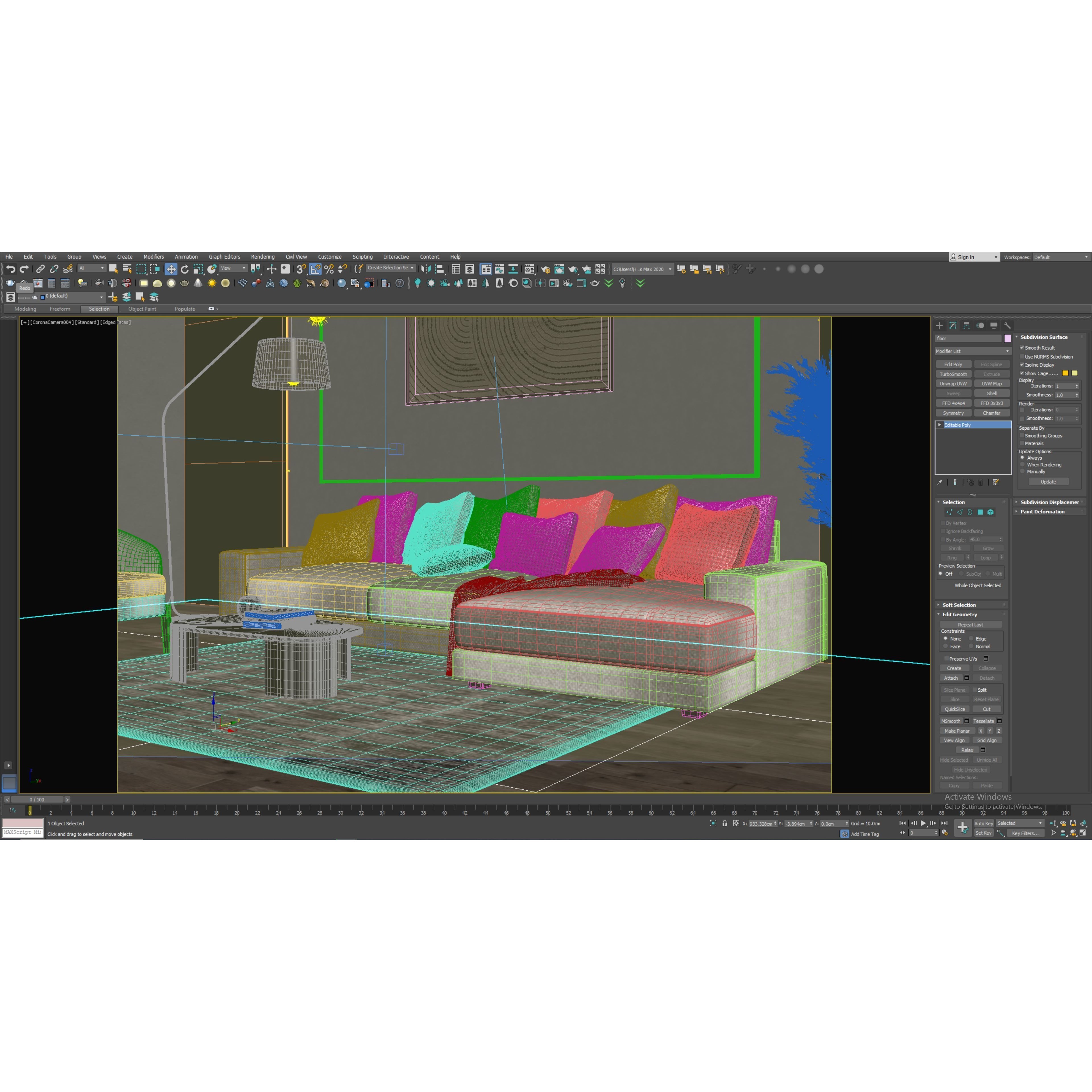 Interior Living Room Scene - Fully Textured 3D Model - View 12