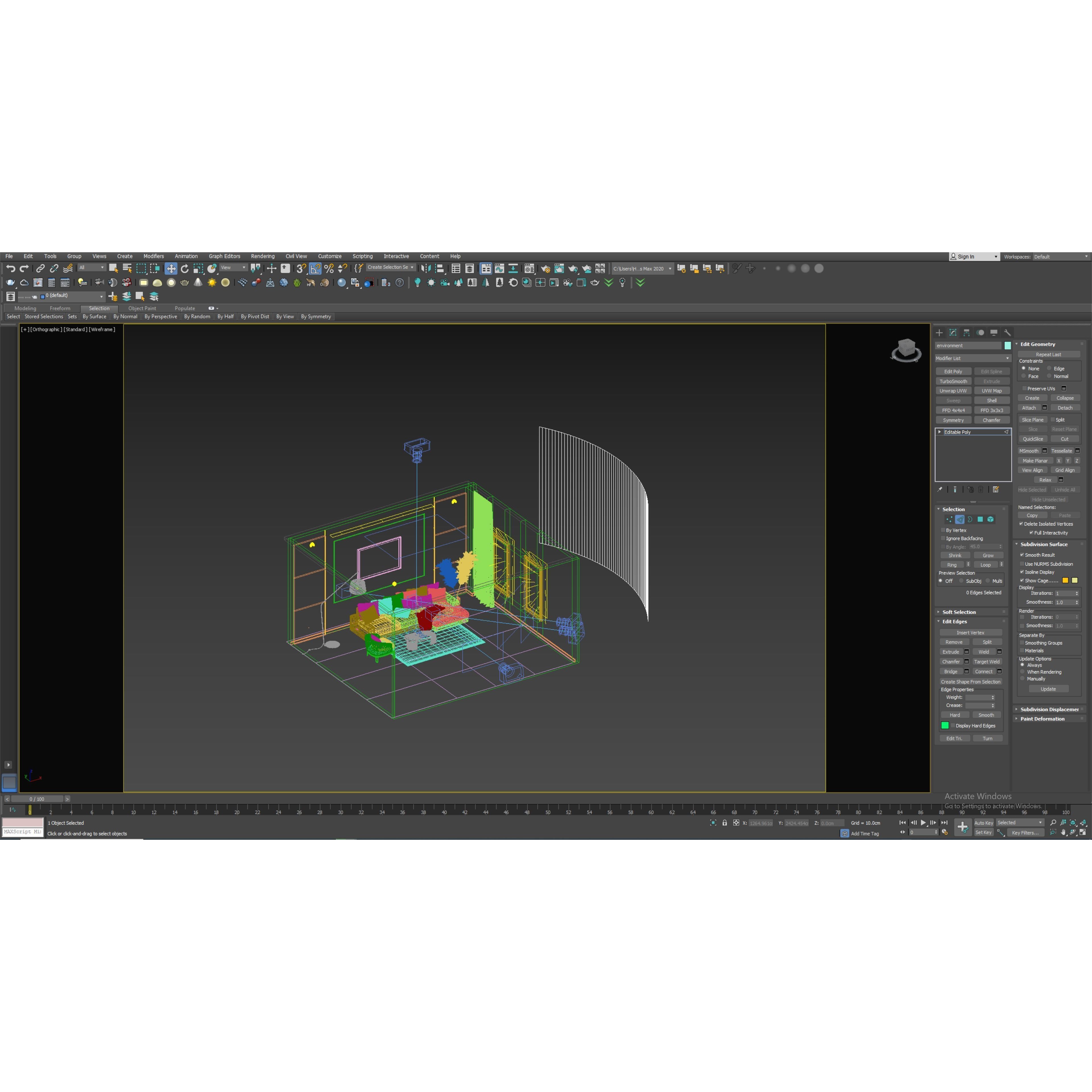 Interior Living Room Scene - Fully Textured 3D Model - View 13