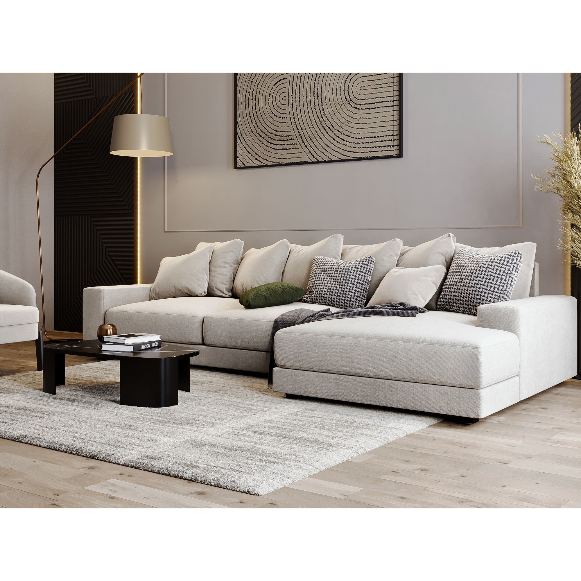 Interior Living Room Scene - Fully Textured 3D Model - View 4